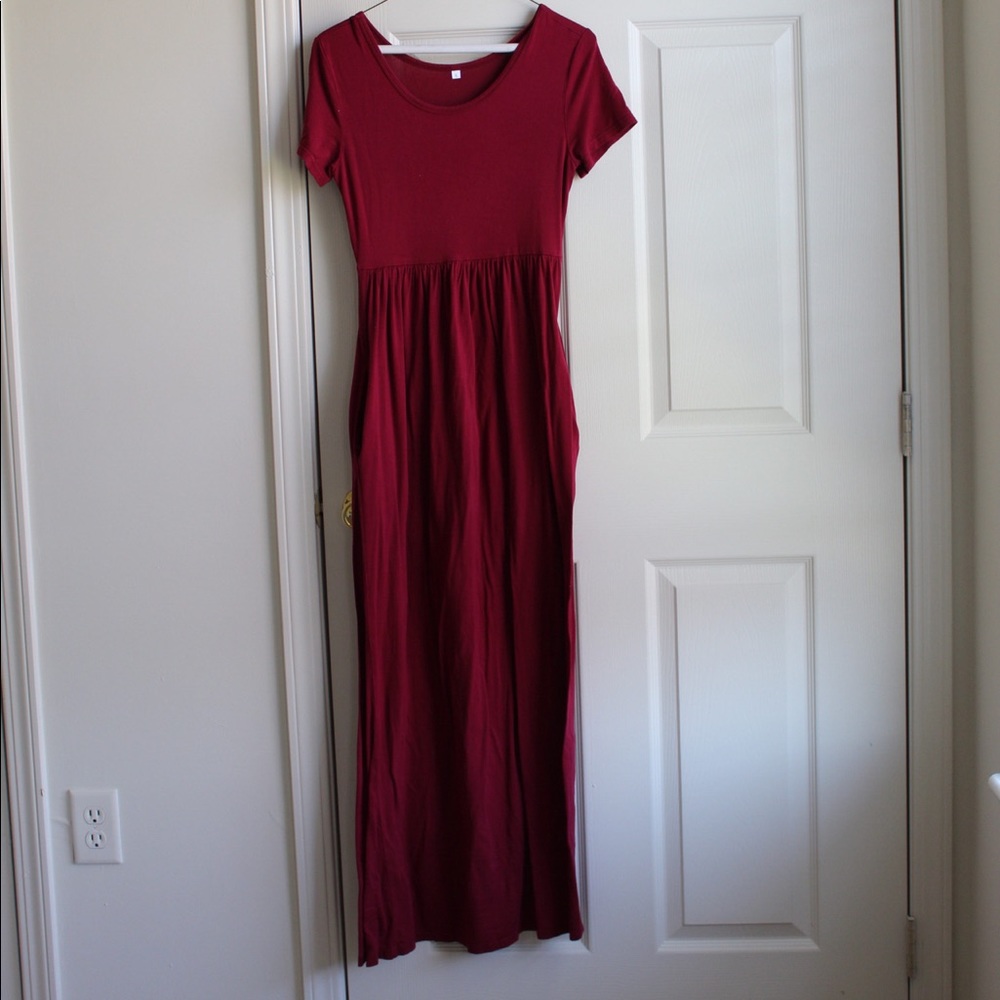 Long red sun dress